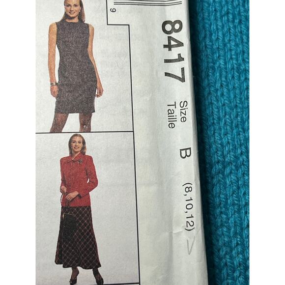 McCalls 8417 pattern suit jacket blazer dress pants skirt 1990s Size 8 10 12 - Picture 2 of 8
